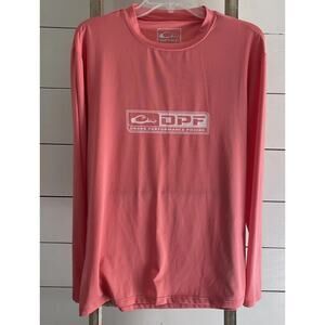 Drake Performance Fishing Mens T Shirt Orange Stretch UPF Sun Tee Medium M